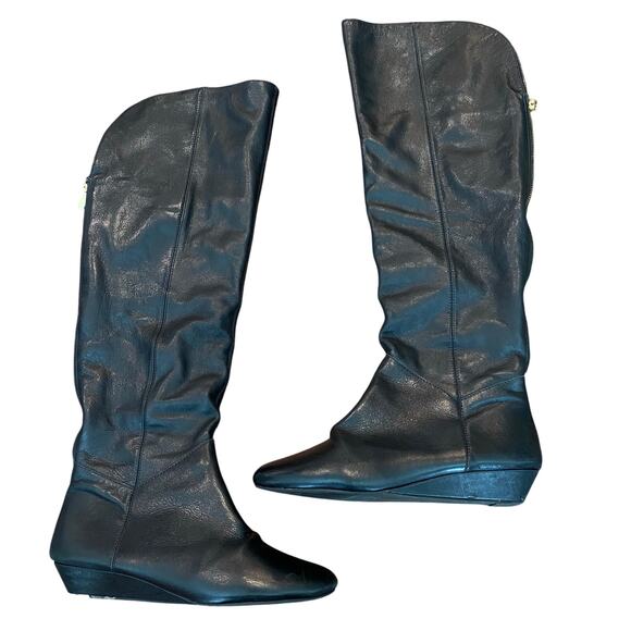 Steve Madden Intyre Over the Knee Leather Boots Black size 8 - Picture 1 of 7